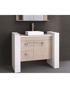 Timberline - Wall to Wall 750mm-950mm Wall Hung Vanity with 20mm Meganite Top