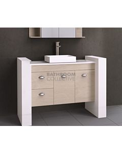 Timberline - Wall to Wall 950mm-1050mm Wall Hung Vanity with 20mm Meganite Top