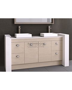 Timberline - Wall to Wall 1400mm-1900mm Floor Standing Vanity with Double Basin and 20mm Meganite Top
