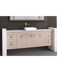 Timberline - Wall to Wall 1900mm-2100mm Wall Hung Vanity with 20mm Meganite Top