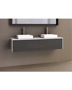 Timberline - Andersen 1500mm Wall Hung Vanity with Stone, Freestyle or Timber Top and Double Ceramic Above Counter Offset Basin