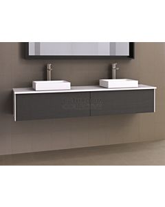 Timberline - Andersen 1800mm Wall Hung Vanity with Stone, Freestyle or Timber Top and Double Ceramic Above Counter Offset Basin