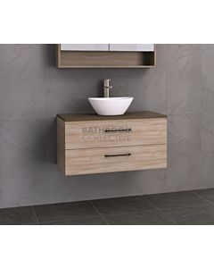 Timberline - Ashton 900mm Wall Hung Vanity with Timber Top and Ceramic Basin