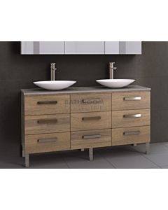 Timberline - Ashton 1500mm On Leg Vanity with Stone, Freestyle or Meganite Top and Double Ceramic Basin