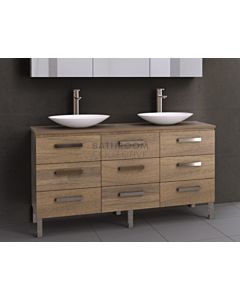 Timberline - Ashton 1500mm On Leg Vanity with Timber Top and Double Ceramic Basin