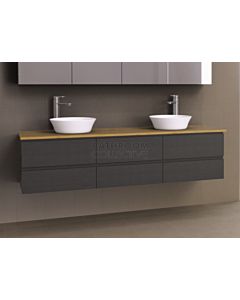 Timberline - Ashton 1800mm Wall Hung Vanity with Timber Top and Double Ceramic Basin