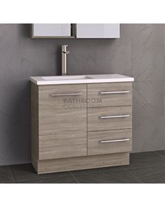 Timberline - Dakota 900mm Floor Standing Vanity with Stone, Freestyle or Meganite Top and Offset Under Counter Basin