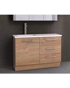 Timberline - Dakota 1200mm Floor Standing Vanity with Stone, Freestyle or Meganite Top and Offset Under Counter Basin