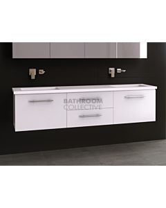 Timberline - Dakota 1800mm Wall Hung Vanity with Stone, Freestyle or Meganite Top and Double Under Counter Basin