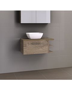 Timberline - Pure Zest 750mm Wall Hung Vanity with Timber Top and Ceramic Basin