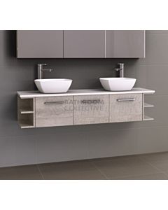 Timberline - Pure Zest 1500mm Wall Hung Vanity with Stone, Freestyle or Meganite Top and Double Ceramic Basin