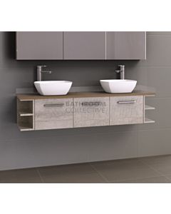 Timberline - Pure Zest 1500mm Wall Hung Vanity with Timber Top and Double Ceramic Basin