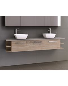 Timberline - Pure Zest 1800mm Wall Hung Vanity with Stone, Freestyle or Meganite Top and Double Ceramic Basin