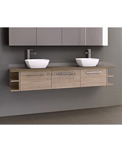 Timberline - Pure Zest 1800mm Wall Hung Vanity with Timber Top and Double Ceramic Basin