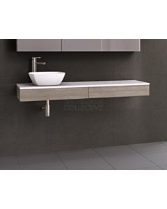 Timberline - Splice 1500mm Wall Hung Vanity with Stone, Freestyle or Meganite Top and Ceramic Basin
