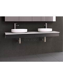 Timberline - Splice 1800mm Wall Hung Vanity with Stone, Freestyle or Meganite Top and Double Ceramic Basin
