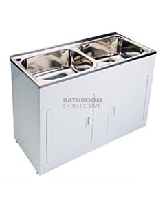 Modern - Faro 1160mm Double 45L Bowl Freestanding Compact Laundry Tub