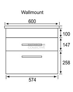 Marquis - Mariner10 600mm Wall Mounted Vanity with Caesarstone/Silestone Top & Single Basin