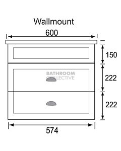 Marquis - Bowral12 600mm Wall Mounted Vanity with Vitreous China Moulded Single Basin Top