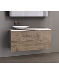 Timberline - Marshall 1200mm Wall Hung Vanity with 20mm Meganite Top and Ceramic Above Counter Offset Basin