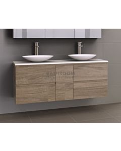 Timberline - Marshall 1500mm Wall Hung Vanity with 20mm Meganite Top and Ceramic Above Counter Double Basin