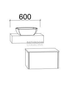 Timberline - Milan 600mm Wall Hung Vanity with Laminate Slab Top with Ceramic Basin