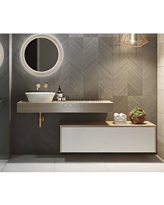 Timberline - Milan 1200mm Wall Hung Vanity with Laminate Slab Top with Offset Ceramic Basin