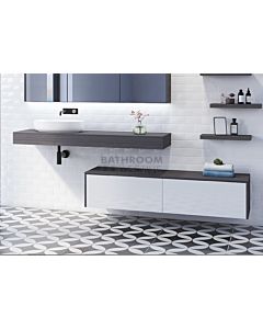 Timberline - Milan 1500mm Wall Hung Vanity with Laminate Slab Top with Offset Ceramic Basin