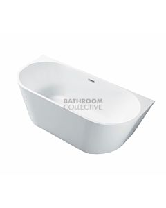 Collections - Como 1700mm White Back to Wall Acrylic Bathtub