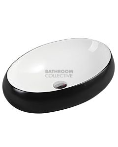 Collections - Chur 610mm Black/White Counter Top Round Basin 