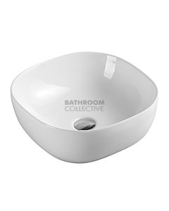 Collections - Polo 410mm White Round Edge Square Counter Top Basin 