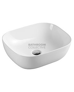 Collections - Evea 490mm White Round Edge Rectangular Counter Top Basin 