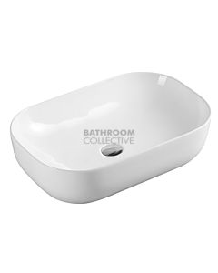 Collections - Evea 600mm White Rounded Edge Rectangular Counter Top Basin 