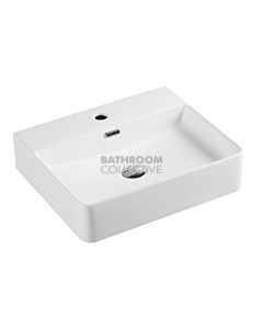 Collections - Vento 500mm White Rectangular Wall Hung Basin with Tap Hole 