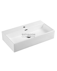Collections - Kube 720mm White Rectangular Wall Hung Basin with Tap Hole (Slim Depth) 