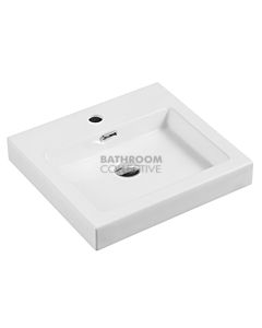 Collections - Kada 490mm White Square Edged Insert Basin with Tap Hole 