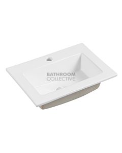 Collections - Kada 500mm White Square Edged Insert Basin with Tap Hole 