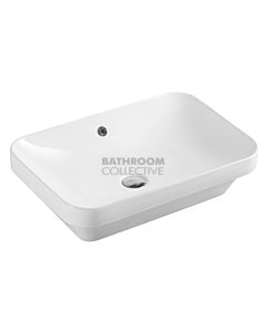 Collections - Cosy 605mm White Round Edged Rectangular Insert/Counter Top Basin 