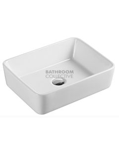 Collections - QTRO 475mm White Rectangular Counter Top Basin 