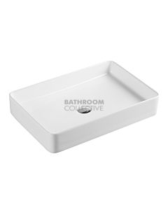Collections - QTRO 600mm White Rectangular Counter Top Basin 