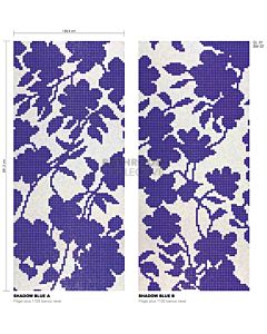 Bisazza - Floral Shadow Blue Decorative Glass Mosaic Tiles, order unit 3.73m2