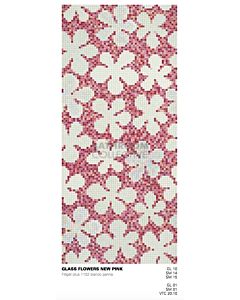 Bisazza - Floral Glass Flowers New Pink Decorative Glass Mosaic Tiles, order unit 3.73m2