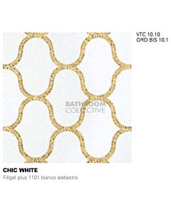 Bisazza - Timeless Chic White Decorative Glass Mosaic Tiles, order unit 1.0m2