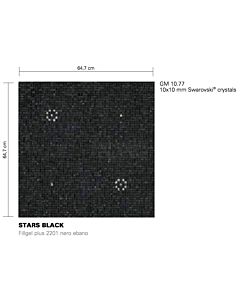 Bisazza - Luxe Stars Black Decorative Glass Mosaic Tiles, order unit 0.83m2