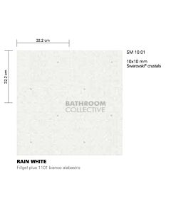 Bisazza - Luxe Rain White Decorative Glass Mosaic Tiles, order unit 1.03m2