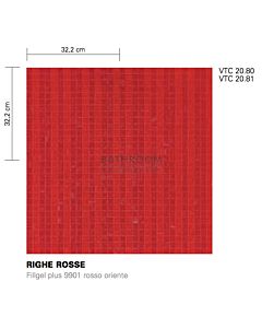 Bisazza - Timeless Righe Rosse Decorative Glass Mosaic Tiles, order unit 2.07m2
