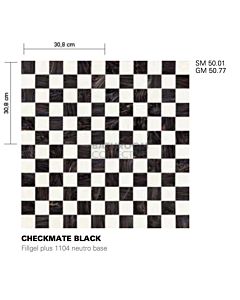 Bisazza - Timeless Checkmate Black Decorative Glass Mosaic Tiles, order unit 0.96m2