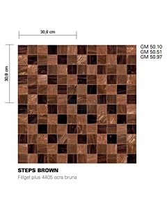 Bisazza - Timeless Steps Brown Decorative Glass Mosaic Tiles, order unit 0.96m2