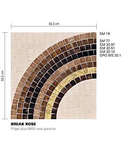 Bisazza - Modern Break Rose Decorative Glass Mosaic Tiles, order unit 1.03m2