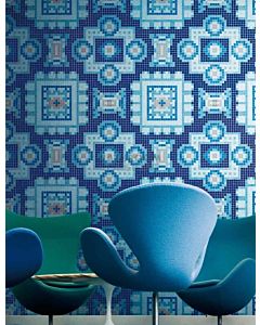 Bisazza - Modern Silk Blue Decorative Glass Mosaic Tiles, order unit 1.86m2